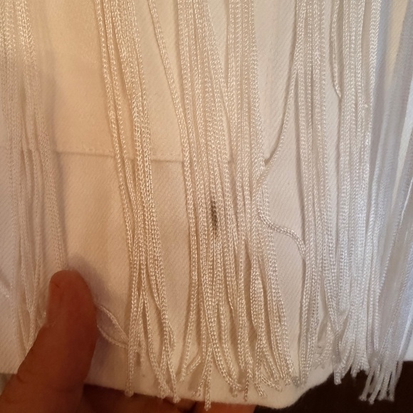 East and west label Wifey fringe white crop jean jacket - Picture 5 of 7